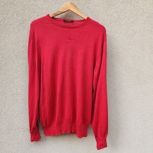 JAEGAR Men’s Sweater Size 42 Red Silk Cashmere Preppy Classic Vintage